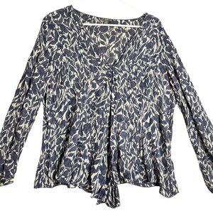 J.Jill‎ Top Medium Petite Floral Sheer Lightweight Whimsygoth Fairy Purple